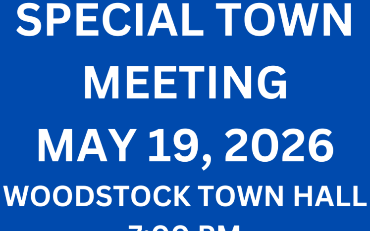 Special Town Meeting May 19th at 7 pm