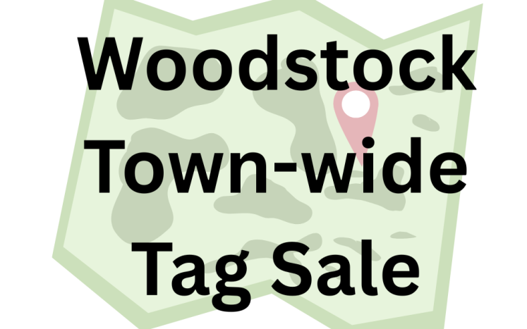 Map image with text Woodstock Town-wide Tag Sale